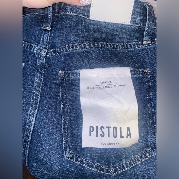 NWT Pistola Charlie High Rise Straight Jeans in Gravity sz 26 - Picture 14 of 15